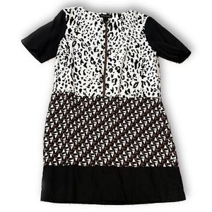 Dura Olowu Shift Zebra Print & Brown Dress